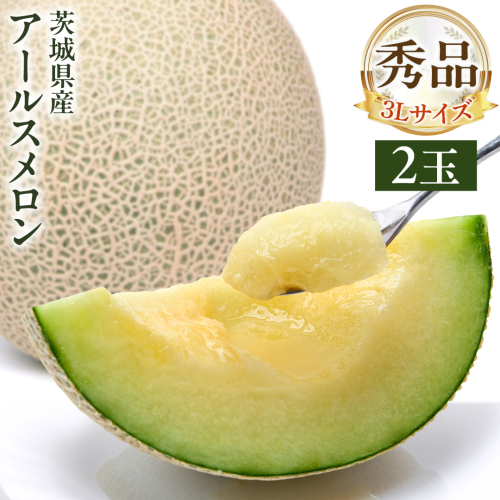 【 先行予約 】茨城県産 アールスメロン 秀品 3L サイズ × 2玉 入り おすすめ JA全農いばらき JA メロン めろん ふるさと納税 フルーツ 予約 マスクメロン くだもの 果物 国産旬 定番 旬 期間限定 青肉 果物 【 2025年8月下旬から発送 】 1371213 - 茨城県牛久市