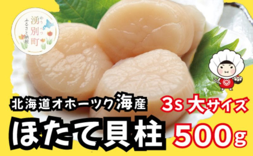 北海道 オホーツク産 冷凍 天然 ホタテ 大サイズ 500g 帆立 ほたて 刺身 玉冷 貝柱 海鮮 魚介 国産 サロマ湖 1375181 - 北海道湧別町