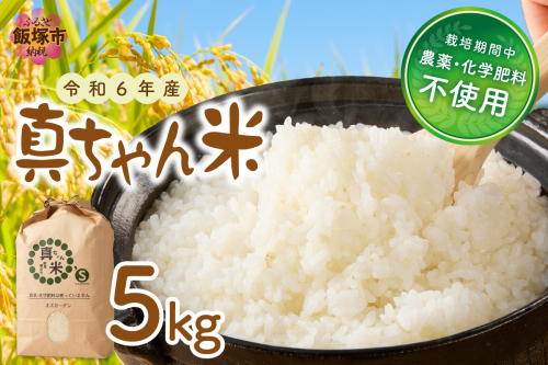 【令和7年産】農薬・化学肥料不使用 真ちゃん米 5kg【B7-036】 1387839 - 福岡県飯塚市