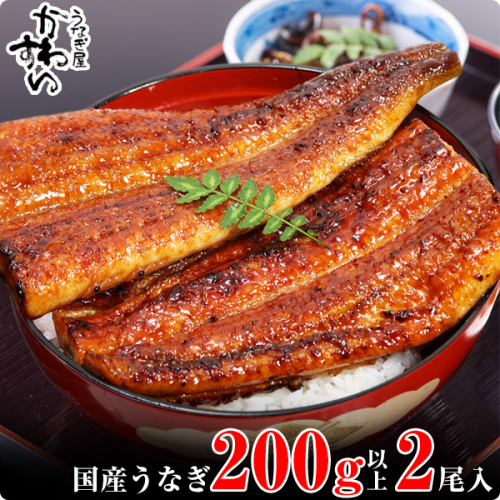 113.【うなぎ屋かわすい】超特大国産うなぎ2本セット(1尾:200~229g)(A113-1) 139516 - 和歌山県有田市