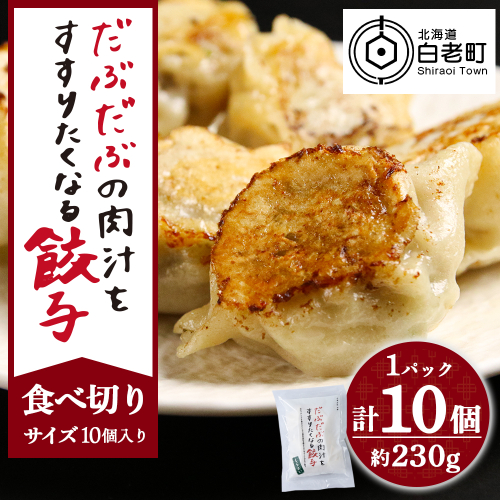 だぶだぶの肉汁をすすりたくなる餃子 10個（10個入×1パック） 1396128 - 北海道白老町