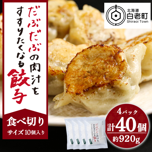 だぶだぶの肉汁をすすりたくなる餃子 40個（10個入×4パック） 1396132 - 北海道白老町