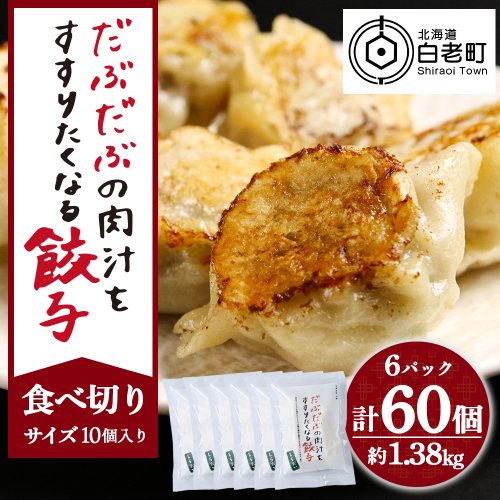 だぶだぶの肉汁をすすりたくなる餃子 60個（10個入×6パック） 1396133 - 北海道白老町