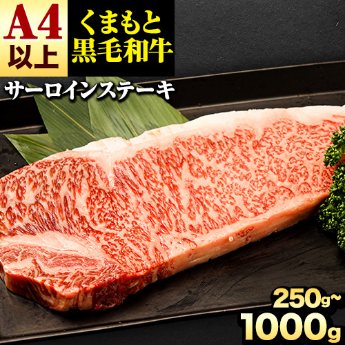 くまもと黒毛和牛 サーロインステーキ 250g 500g 750g 1000g 牛肉 冷凍 《30日以内に出荷予定(土日祝除く)》 くまもと黒毛和牛 黒毛和牛 冷凍庫 個別 取分け 小分け 個包装 ステーキ肉 にも サーロインステーキ 1399613 - 熊本県南阿蘇村