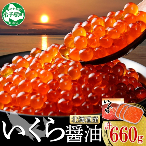 【年末配送可能 10月まで受付延長！】3315.いくら醤油漬け 220g×3個 いくら醤油 イクラ しょうゆ漬け いくら イクラ 醤油 海鮮 魚介 いくら丼 鮭 魚卵 贈答 ギフト 送料無料 北海道 弟子屈町 1413323 - 北海道弟子屈町