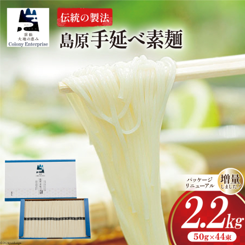 そうめん 島原手延べ素麺 2.2kg [コロニーエンタープライズ 長崎県 雲仙市 item1488] 素麺 手延べそうめん 麺 141602 - 長崎県雲仙市