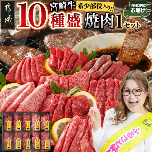 宮崎牛食べ比べ10種盛り焼肉セット≪みやこんじょ快速便≫_17-3102-R 1440227 - 宮崎県都城市