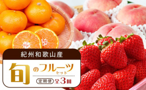 【2・7・12月 全3回】紀州和歌山産旬のフルーツセット（いちご・桃・有田みかん）定期便 【魚鶴商店】【UT70】 1457750 - 和歌山県上富田町