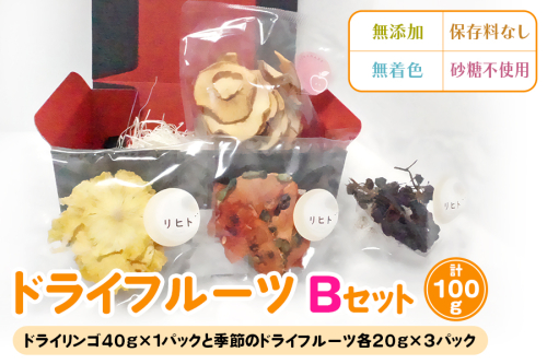 ドライフルーツ Bセット [季節のドライフルーツ20g×3パック＋ドライりんご40g×1パック]｜ドライフルーツ 無添加 無着色 保存料なし 砂糖不使用 [2585] 1468268 - 奈良県香芝市
