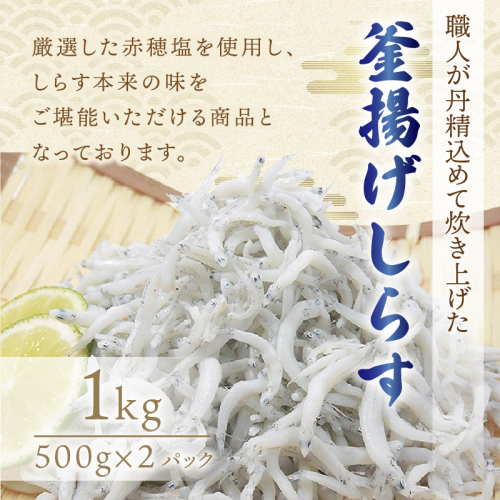 釜揚げしらす1kg(500g×2パック) 1471021 - 和歌山県御坊市