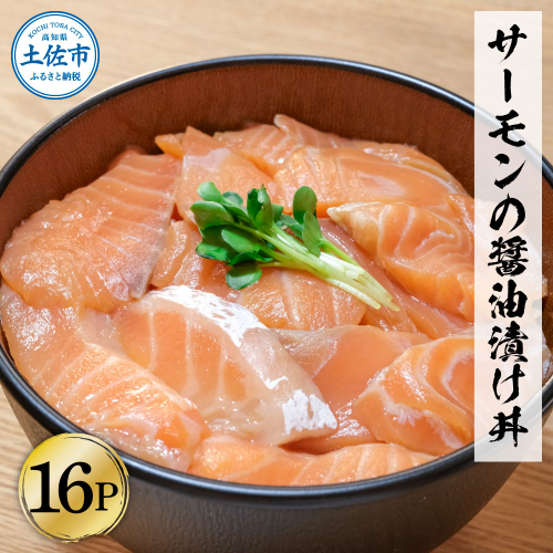 サーモンの醤油漬け丼 16袋セット 1パック60g 漬け丼 海鮮丼 サーモン丼 出汁茶漬け おかず おつまみ 惣菜 魚 魚介類 海鮮 個包装 小分け 真空パック 簡単 かけるだけ お取り寄せ 1471053 - 高知県土佐市