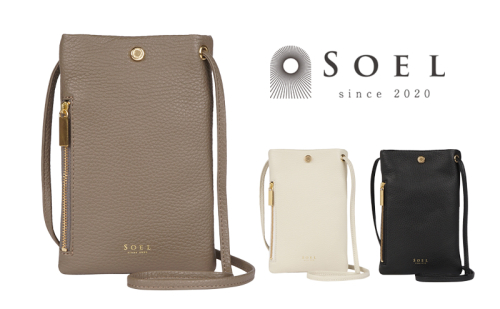 【SOEL】2つのポケットで仕分けのできるスマートフォンポシェット スマホポシェット スマホバッグ ショルダーバッグ イタリアンレザー 財布 カード入れ 東かがわ 雑貨 日用品 ファッション カバン バッグ  1490109 - 香川県東かがわ市