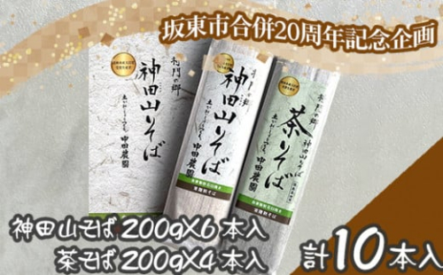 No.776 【坂東市合併20周年記念企画!!】神田山そばと茶そばのセット / 蕎麦 ソバ 麺 めん 茨城県 特産品 1492877 - 茨城県坂東市