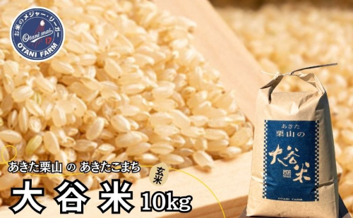 玄米 あきたこまち 10kg 令和7年産 あきた栗山 大谷米 米 こめ お米 おこめ 令和7年 単一原料米 ごはん 秋田こまち 秋田 秋田県 能代市 1501131 - 秋田県能代市