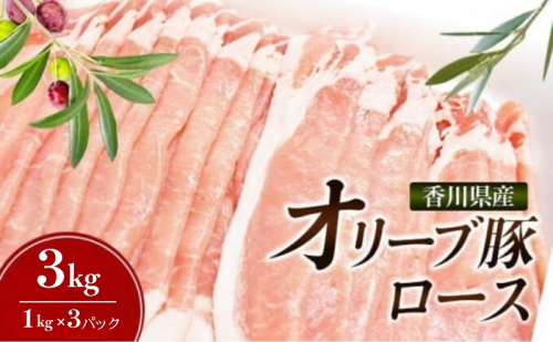 香川県産オリーブ豚 ローススライス 3kg 豚肉 香川 ブランド豚 パック 1501284 - 香川県東かがわ市
