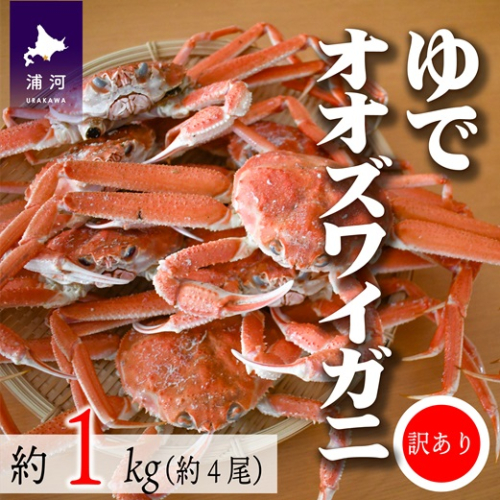 訳あり ゆでオオズワイガニ約1kg(約4尾入)[02-1410] 1504541 - 北海道浦河町