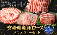＜宮崎県産豚セット＞【2025年3月より順次発送】 計2.1kg ロース 豚肉 肉 焼肉 しゃぶしゃぶ とんかつ 生姜焼き 国産 小分け セット 新生活応援 卒業祝い 就職祝い 入学 卒業 お花見 引越し