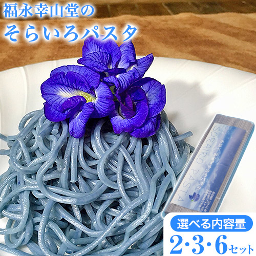 御船町 福永幸山堂のそらいろパスタ 選べる 2セット 3セット 6セット《60日以内に出荷予定(土日祝除く)》熊本県 御船町 福永幸山堂 パスタ 青いパスタ 1512597 - 熊本県御船町