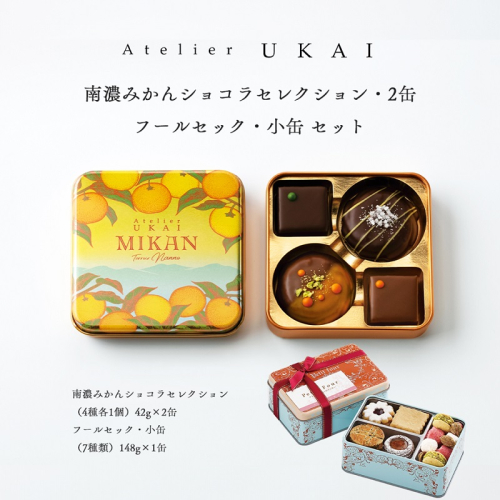南濃みかんショコラセレクション(2缶) フールセック・小缶 菓子 お菓子 焼き菓子 セット 詰め合わせ チョコレート クッキー ショコラ 岐阜 海津市 1533260 - 岐阜県海津市