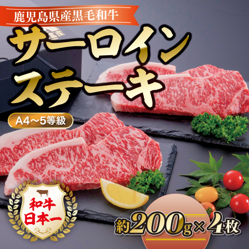 ＜A4～5等級＞鹿児島県産黒毛和牛サーロインステーキ(計約800g・約200g×4枚) 15389 - 鹿児島県肝付町