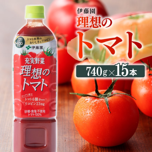 伊藤園 充実野菜 理想のトマト 740g×15本 PET 【 飲料類 ソフトドリンク 野菜ジュース トマトジュース 】 宮崎県川南町 156128 - 宮崎県川南町
