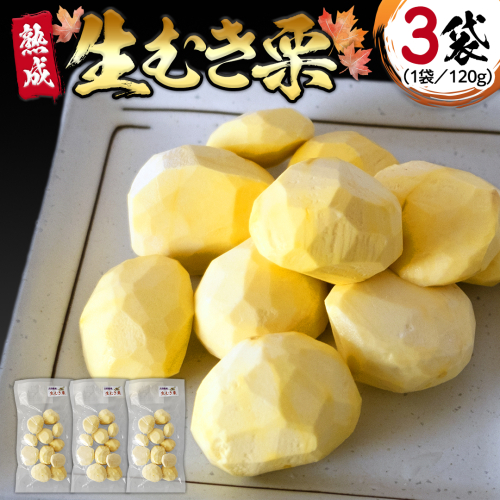 《 先行予約 》 【 吉原農場 の 完熟栗 】 熟成 生むき栗 ( 120g × 3袋 ) 完熟 栗 くり クリ 栗ごはん 果物 フルーツ 贈答 ギフト 旬 秋の味覚 秋 冬 正月 おせち 《 2025年10月下旬発送開始 》 [FC003sa] 1589643 - 茨城県桜川市