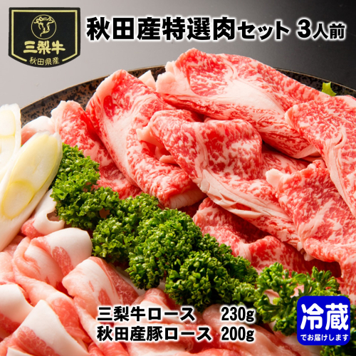 秋田産特選肉セット 3人前【肉の高長】[B2-1601] 15929 - 秋田県湯沢市