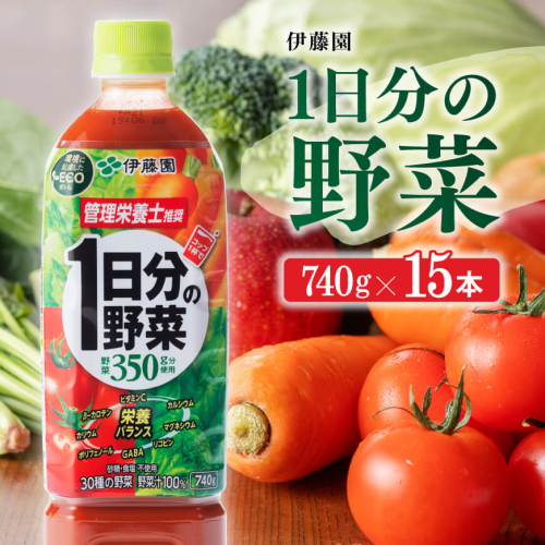 伊藤園 1日分の野菜 740g×15本PET 【 飲料類 ソフトドリンク 野菜ジュース 】 宮崎県川南町 159616 - 宮崎県川南町