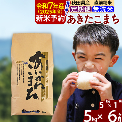 ※令和7年産 新米予約※《定期便6ヶ月》秋田県産 あきたこまち 5kg【無洗米】(5kg小分け袋) 2025年産 お届け周期調整可能 隔月に調整OK お米 藤岡農産 160655 - 秋田県北秋田市
