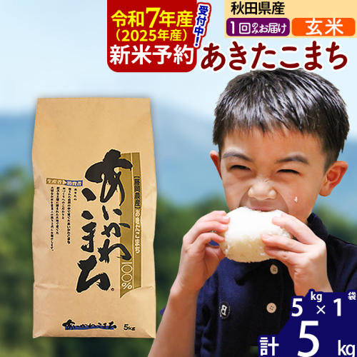 ※令和7年産 新米予約※秋田県産 あきたこまち 5kg【玄米】(5kg小分け袋)【1回のみお届け】2025産 お米 藤岡農産 160797 - 秋田県北秋田市