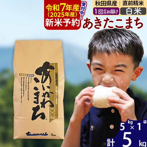 ※令和7年産 新米予約※秋田県産 あきたこまち 5kg【白米】(5kg小分け袋)【1回のみお届け】2025年産 お米 藤岡農産 160932 - 秋田県北秋田市