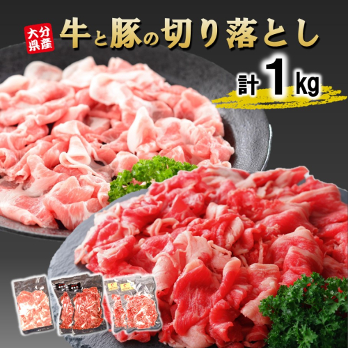 大分県産 牛・豚の切り落としセット（真空包装） 計1kg_2472R 1625104 - 大分県国東市