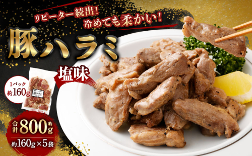 豚ハラミ塩味 800g（160g×5袋） ｜ 豚 ブタ ハラミ 塩味 おかず おつまみ お肉 冷凍 静岡県 菊川市 1687456 - 静岡県菊川市