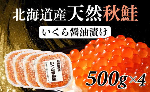 北海道産 天然秋鮭 いくら醤油漬け 2kg(500g×4) 1689105 - 北海道登別市