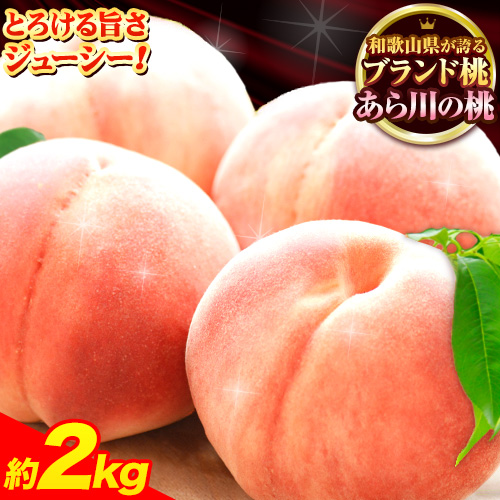 【先行予約】桃 もも あら川の桃 和歌山県産 紀州 の名産 旬の桃厳選 約2kg 5-8玉入り 《2025年6月中旬-8月中旬頃出荷》 果物 フルーツ お取り寄せ 和歌山 予約  169720 - 和歌山県紀の川市