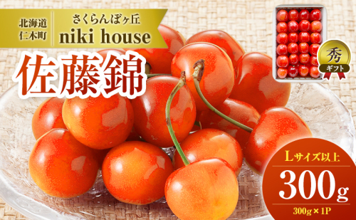 [先行受付] さくらんぼ 農園厳選 佐藤錦 サクランボ Lサイズ以上 300g（300g×1パック） 品質：ギフト向け フルーツ チェリー 果物 ギフト 北海道 仁木町 仁木 [小林信幸] 1723356 - 北海道仁木町