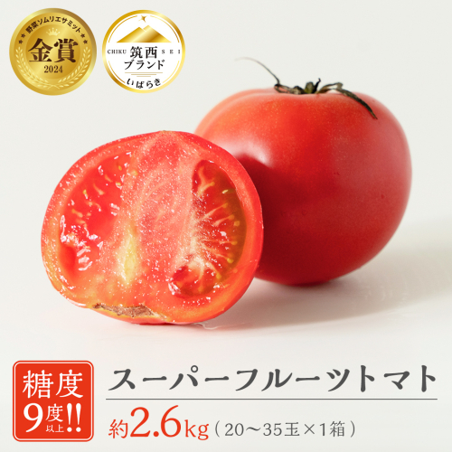 スーパーフルーツトマト 大箱 約2.6kg × 1箱 【大玉 20～35玉】 2026年産 野菜ソムリエサミット 金賞 糖度9度 以上 野菜 フルーツトマト フルーツ トマト とまと [AF063ci] 173421 - 茨城県筑西市