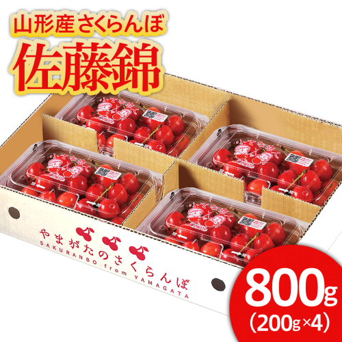 山形産 さくらんぼ 佐藤錦 800g(200g×4パック） 【令和7年産先行予約】FU21-662 173862 - 山形県山形市