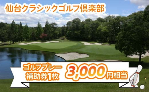 仙台クラシックゴルフ倶楽部 ゴルフプレー補助券(3000円相当) | 東北 宮城 仙台 ゴルフ場 クーポン 入場券 [0046] 174366 - 宮城県富谷市
