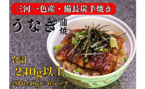 三河一色産 備長炭手焼き 昭和9年創業 魚しげのこだわりのうなぎ 蒲焼 2切れ×6パック 1773956 - 岐阜県関ケ原町