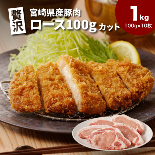 贅沢宮崎県産豚肉ロース100gカット10枚 K16_0149 1778821 - 宮崎県木城町