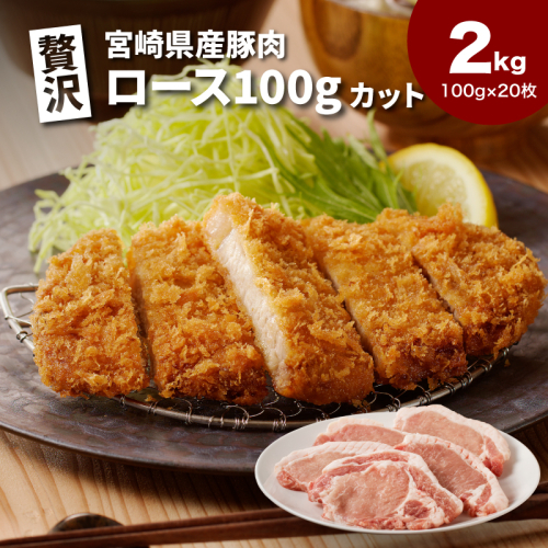 贅沢宮崎県産豚肉ロース100gカット20枚 K16_0150 1778823 - 宮崎県木城町