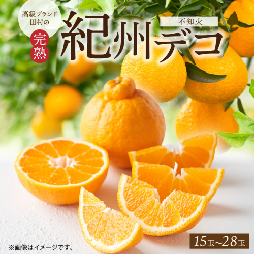 G7063【2026年先行予約】高級ブランド 田村の 完熟紀州デコ(不知火) 15玉～28玉【でこぽん デコポン しらぬい 不知火 柑橘】 180204 - 和歌山県湯浅町
