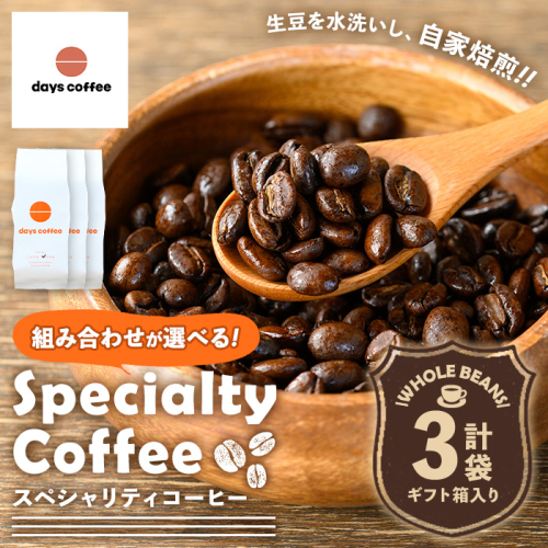 No.1190 ＜選べる4種！＞自家焙煎コーヒー豆「スペシャリティコーヒー」(200g×3袋・合計600g) 飲料 コーヒー コーヒー豆 自家焙煎 ブレンドコーヒー オリジナルブレンド エチオピア グアテマラ インドネシア ケニア 常温保存 【days coffee】 1817961 - 鹿児島県日置市