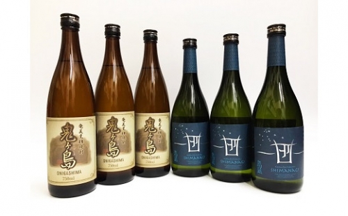 【黒糖焼酎６本セット】「島凪」30度・720ml×3本＆「鬼ヶ島」25度・750ml×３本【箱入り】 183101 - 鹿児島県喜界町