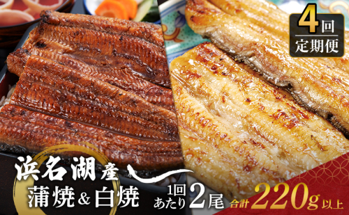 うなぎ 定期便 3ヶ月毎 浜名湖 国産 鰻蒲焼 約110g×2尾 鰻白焼 約110g×2尾 交互に計4回 小分け うなぎ蒲焼 白焼 食べ比べ 浜名湖うなぎ 国産うなぎ 惣菜 おかず ギフト 贈答 土用の丑の日 丑の日 蒲焼き 鰻 冷凍 冷凍配送 静岡 浜松市 定期 4回 1837914 - 静岡県浜松市