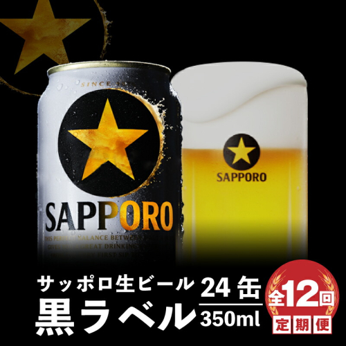 『定期便：全12回』黒ラベル350ml×24本【30007801】 184686 - 北海道恵庭市