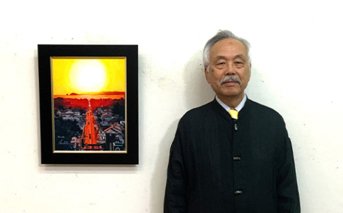 画家・中村勝人の「光の道」版画作品[F4624] 1855461 - 福岡県福津市