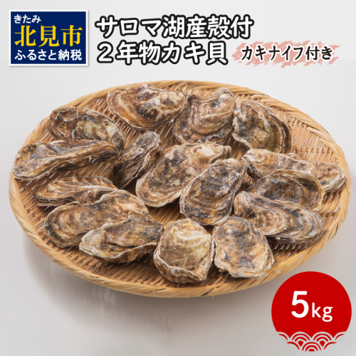 【予約：2025年10月より順次発送】【カキナイフ付】海のミルク サロマ湖産 殻付2年物カキ貝 5kg 35～50個入 ( 海鮮 魚介 魚介類 貝 貝類 カキ 牡蠣 贈答 ギフト BBQ バーベキュー )【031-0007-2025】
 186008 - 北海道北見市