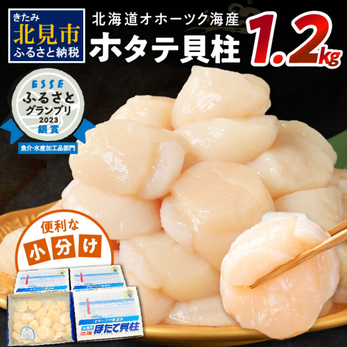 【2025年9月発送】北海道オホーツク海産 ホタテ貝柱 1.2kg 生食用 ( 海鮮 魚介 魚介類 貝 ほたて 刺身 貝柱 海鮮丼 贈答 ギフト 小分け 帆立貝柱 人気 ふるさと納税 ホタテ )【037-0009】 186232 - 北海道北見市